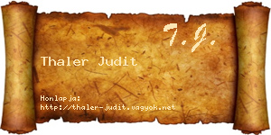 Thaler Judit névjegykártya